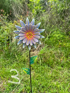 Flower Yard Stake - Purple Multi