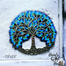 Load image into Gallery viewer, Blue Painted Tree of Life 23”