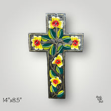 Load image into Gallery viewer, Yellow Swirl Flower Cross